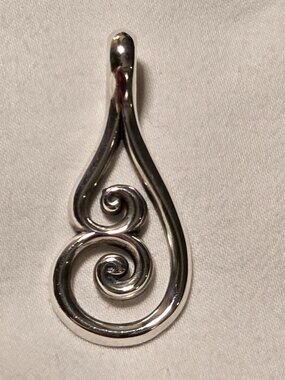 Retired James Avery Long Swirl Pendant 1.5"